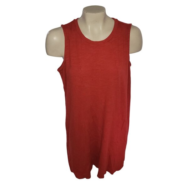 J. Jill Red Sleeveless Midi Tank Dress With Pockets Womens Size‎ M - Picture 1 of 13